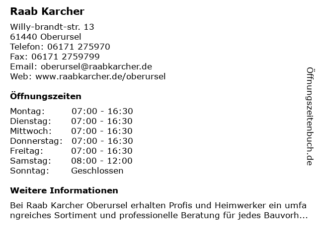 Raab Karcher in Oberursel: Adresse und Öffnungszeiten