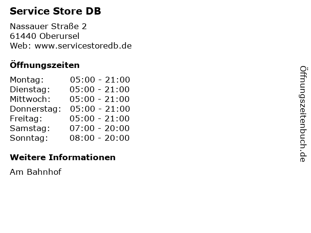Service Store DB in Oberursel: Adresse und Öffnungszeiten