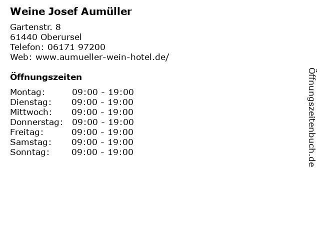 Weine Josef Aumüller in Oberursel: Adresse und Öffnungszeiten