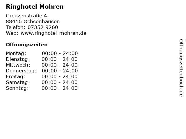 Ringhotel Mohren in Ochsenhausen: Adresse und Öffnungszeiten