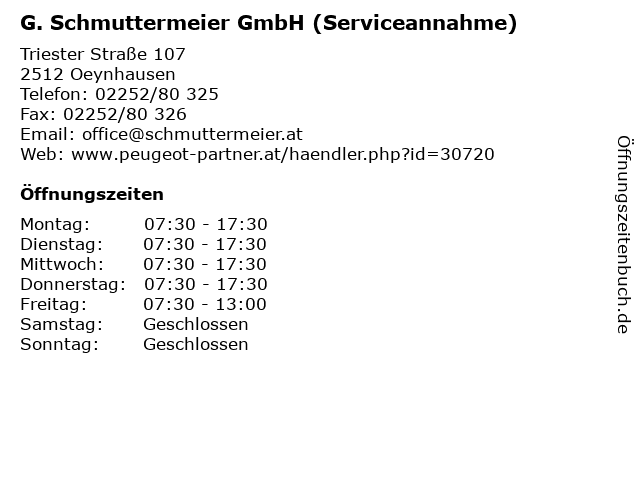 G. Schmuttermeier GmbH (Serviceannahme) in Oeynhausen: Adresse und Öffnungszeiten