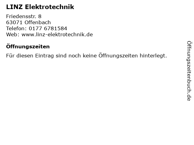 LINZ Elektrotechnik in Offenbach: Adresse und Öffnungszeiten