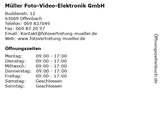 Müller Foto-Video-Elektronik GmbH in Offenbach: Adresse und Öffnungszeiten