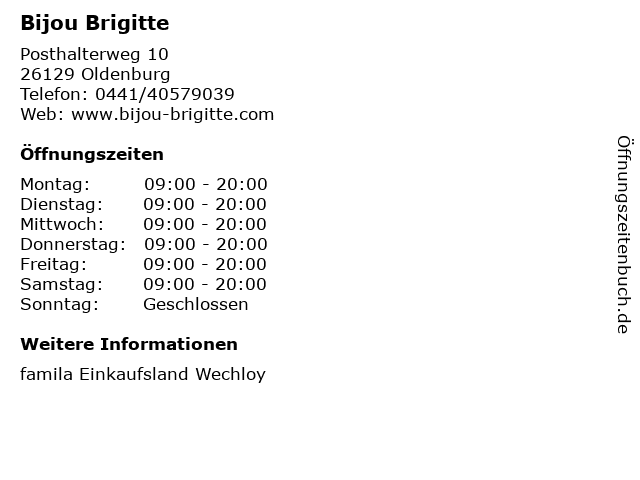 Bijou Brigitte in Oldenburg: Adresse und Öffnungszeiten