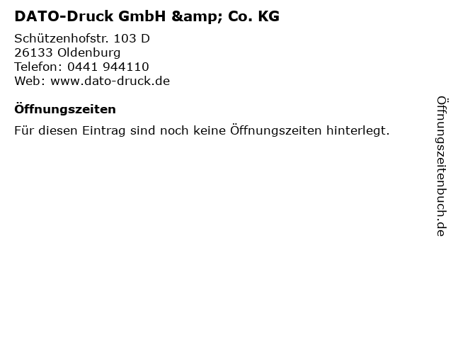DATO-Druck GmbH & Co. KG in Oldenburg: Adresse und Öffnungszeiten