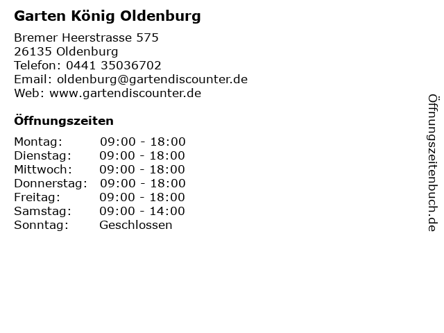 á… Offnungszeiten Garten Konig Oldenburg Bremer Heerstrasse 575 In Oldenburg