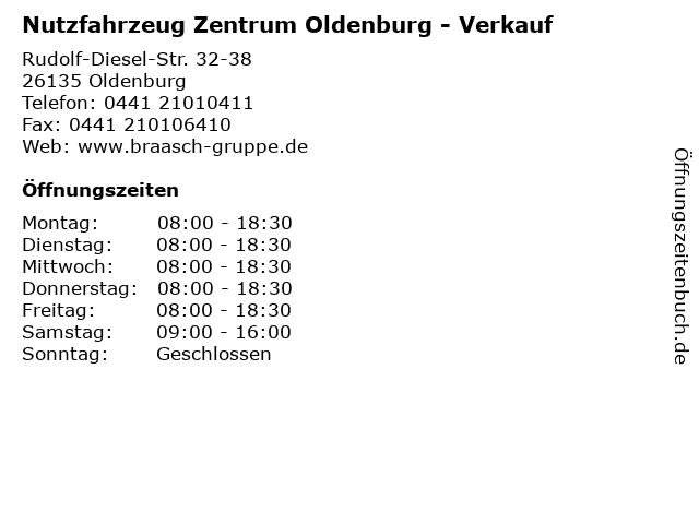 Nutzfahrzeug Zentrum Oldenburg - Verkauf in Oldenburg: Adresse und Öffnungszeiten