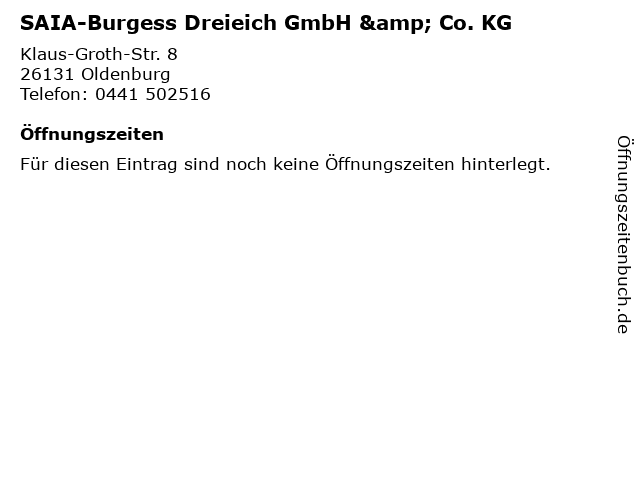 SAIA-Burgess Dreieich GmbH & Co. KG in Oldenburg: Adresse und Öffnungszeiten