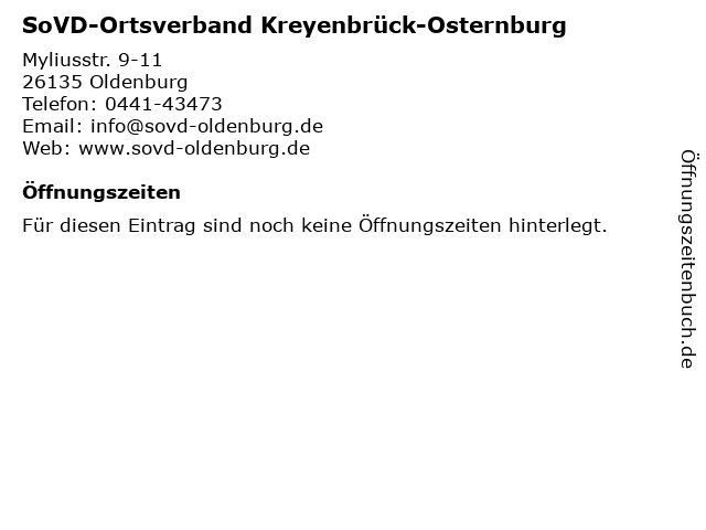 SoVD-Ortsverband Kreyenbrück-Osternburg in Oldenburg: Adresse und Öffnungszeiten
