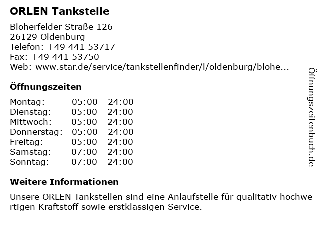 star Tankstelle in Oldenburg: Adresse und Öffnungszeiten