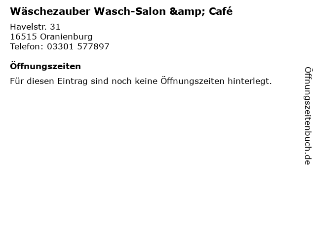 Wäschezauber Wasch-Salon & Café in Oranienburg: Adresse und Öffnungszeiten