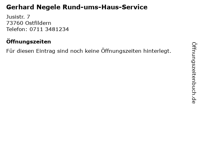 Gerhard Negele Rund-ums-Haus-Service in Ostfildern: Adresse und Öffnungszeiten