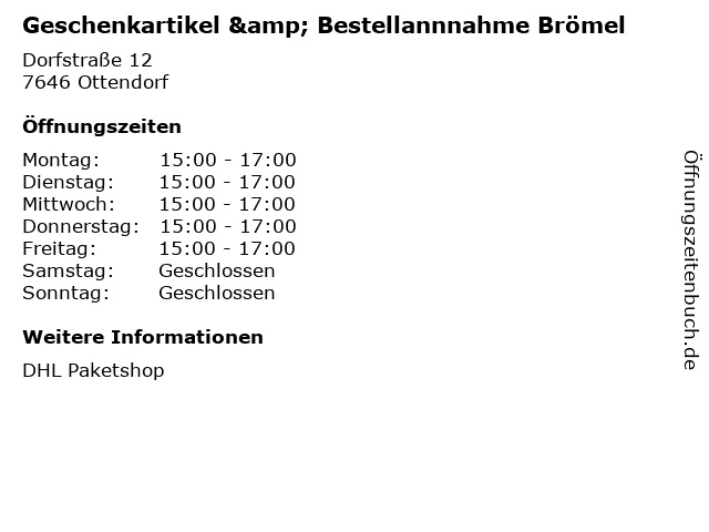 Geschenkartikel & Bestellannnahme Brömel in Ottendorf: Adresse und Öffnungszeiten