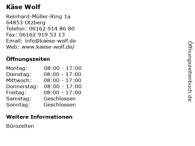 Käse Wolf in Otzberg: Adresse und Öffnungszeiten