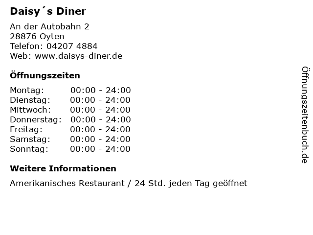 Daisy´s Diner in Oyten: Adresse und Öffnungszeiten