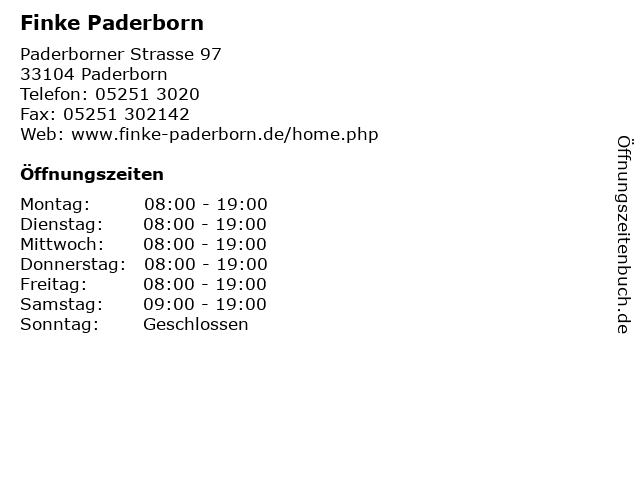 Finke paderborn ausverkauf