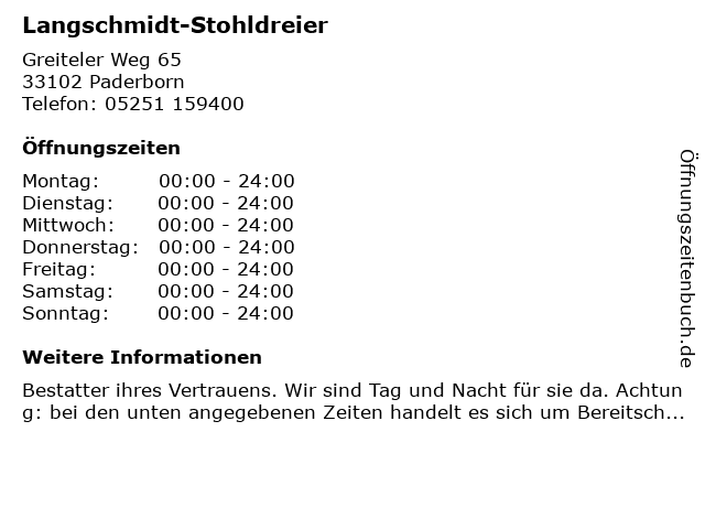 Langschmidt-Stohldreier in Paderborn: Adresse und Öffnungszeiten