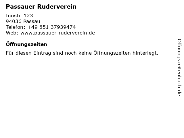 Passauer Ruderverein in Passau: Adresse und Öffnungszeiten