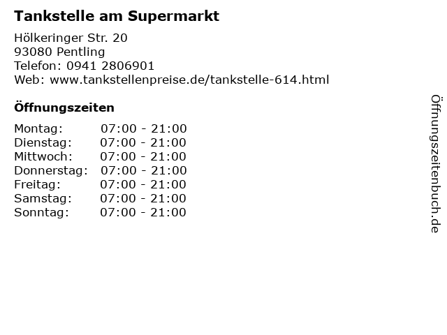Tankstelle am Supermarkt in Pentling: Adresse und Öffnungszeiten