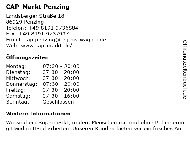 CAP-Markt Penzing in Penzing: Adresse und Öffnungszeiten