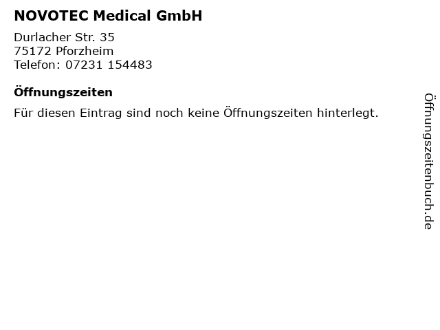 NOVOTEC Medical GmbH in Pforzheim: Adresse und Öffnungszeiten