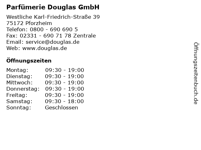 Parfümerie Douglas GmbH in Pforzheim: Adresse und Öffnungszeiten