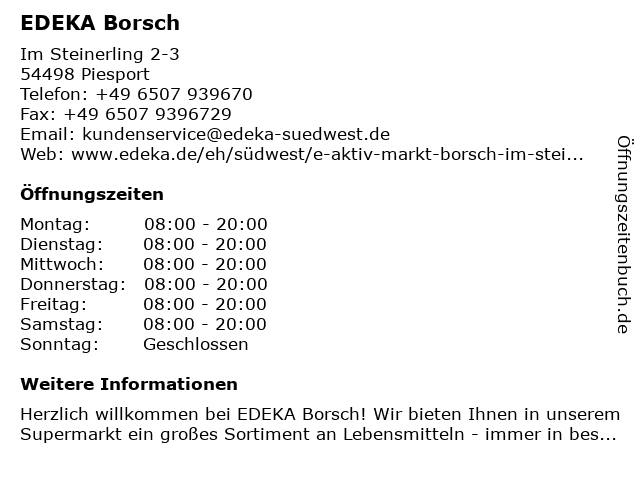 EDEKA Borsch in Piesport: Adresse und Öffnungszeiten