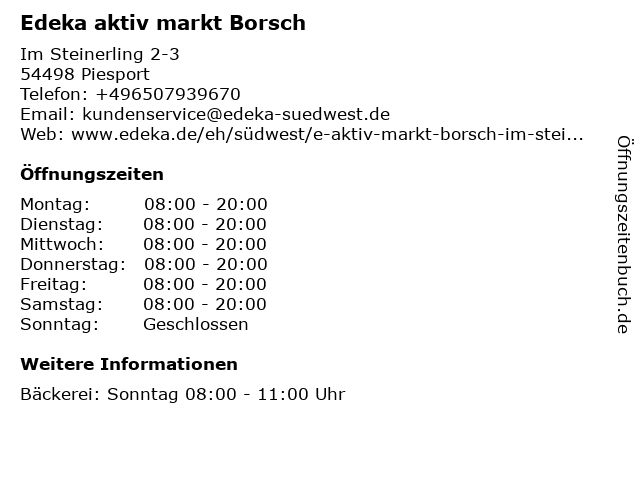 Edeka aktiv markt Borsch in Piesport: Adresse und Öffnungszeiten