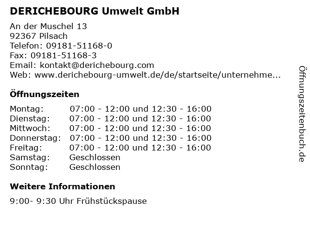 DERICHEBOURG Umwelt GmbH in Pilsach: Adresse und Öffnungszeiten
