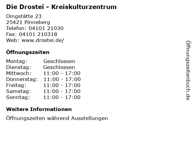 Die Drostei - Kreiskulturzentrum in Pinneberg: Adresse und Öffnungszeiten