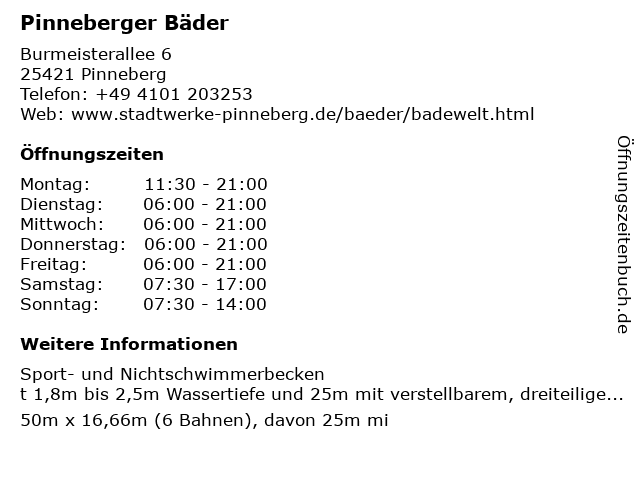 Pinneberger Bäder in Pinneberg: Adresse und Öffnungszeiten