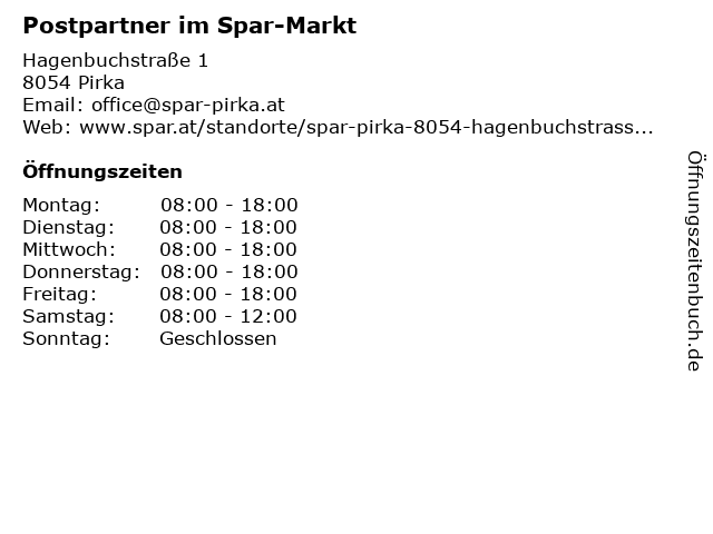 Postpartner im Spar-Markt in Pirka: Adresse und Öffnungszeiten