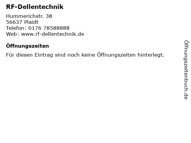 RF-Dellentechnik in Plaidt: Adresse und Öffnungszeiten