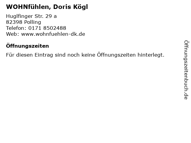 WOHNfühlen, Doris Kögl in Polling: Adresse und Öffnungszeiten