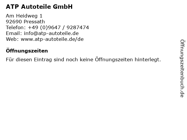ATP Autoteile GmbH - 347 Bewertungen - Pressath Döllnitz - Am Heidweg