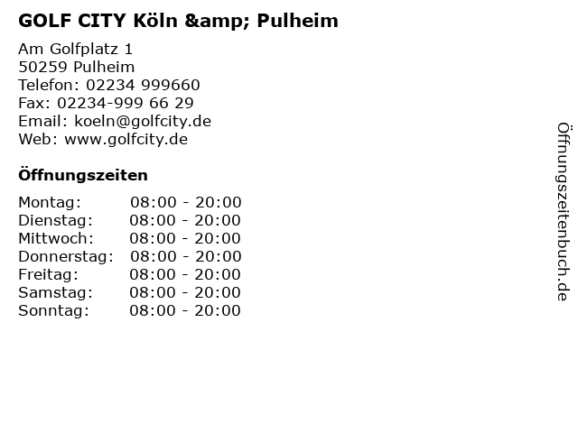 GOLF CITY Köln & Pulheim in Pulheim: Adresse und Öffnungszeiten