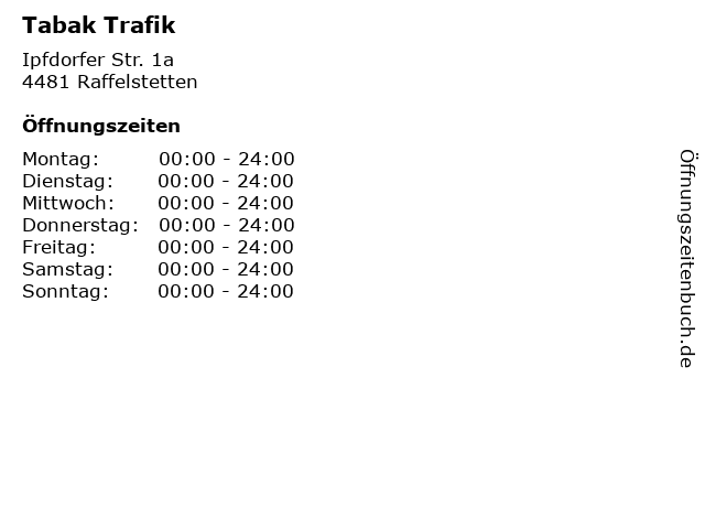 Tabak Trafik in Raffelstetten: Adresse und Öffnungszeiten