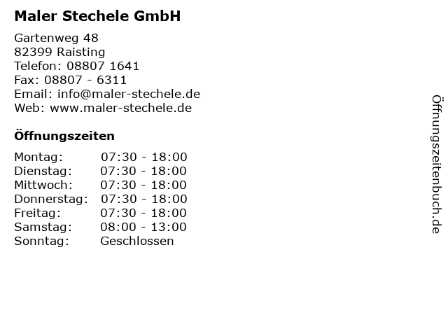 Maler Stechele GmbH in Raisting: Adresse und Öffnungszeiten