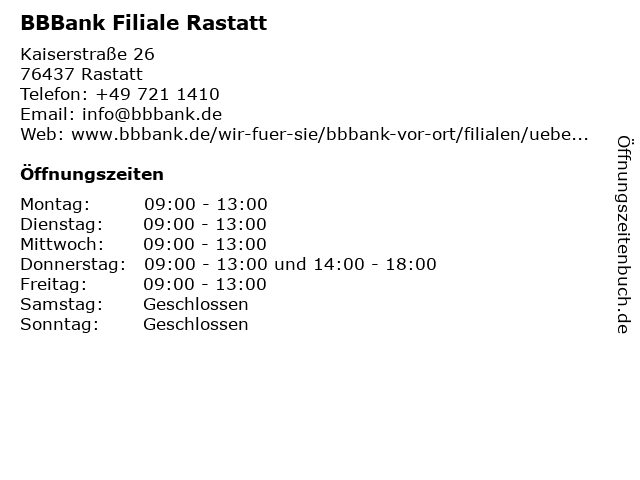 ᐅ Offnungszeiten bank Eg Filiale Rastatt Kaiserstrasse 26 In Rastatt