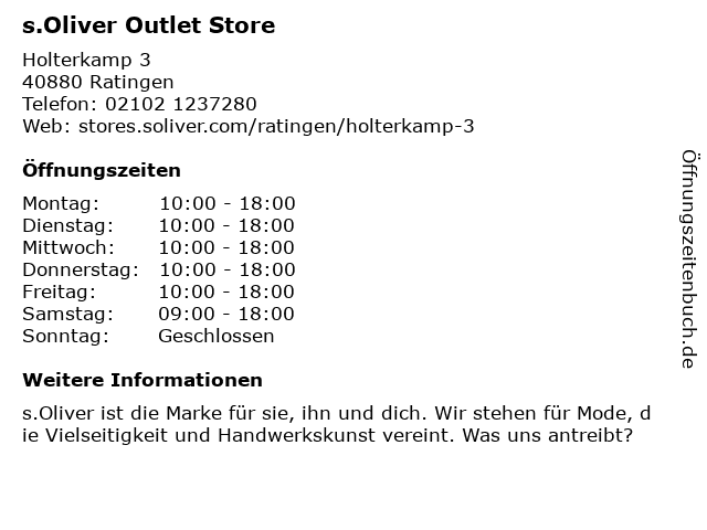 ᐅ Offnungszeiten S Oliver Holterkamp 3 In Ratingen