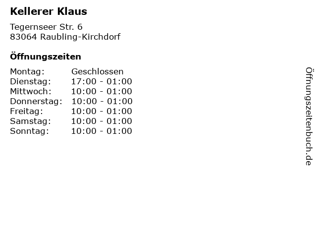 Kellerer Klaus in Raubling-Kirchdorf: Adresse und Öffnungszeiten