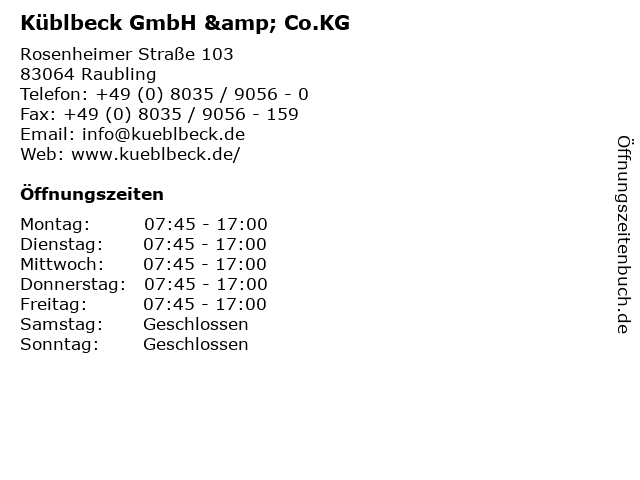 Küblbeck GmbH & Co.KG in Raubling: Adresse und Öffnungszeiten