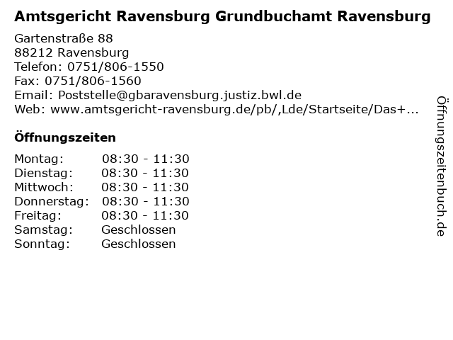 Grundbuchamt ravensburg kontakt