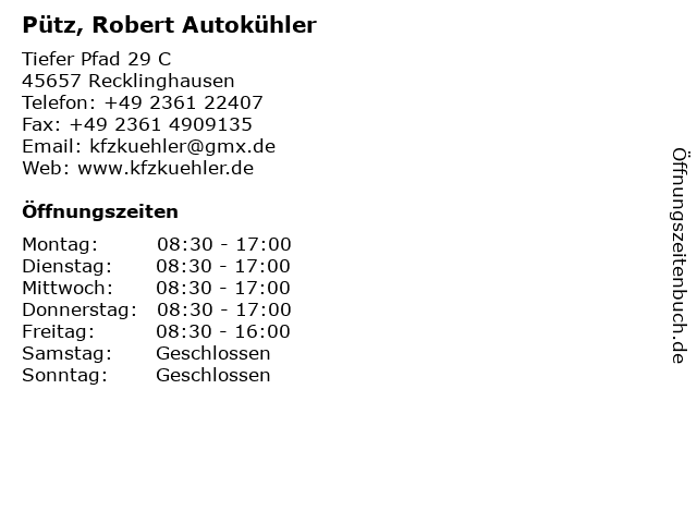 Pütz, Robert Autokühler in Recklinghausen: Adresse und Öffnungszeiten