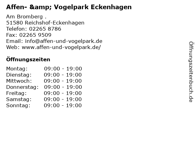 Eckenhagen preise Affenpark