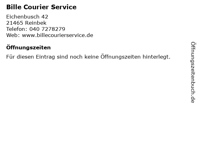 Bille Courier Service in Reinbek: Adresse und Öffnungszeiten
