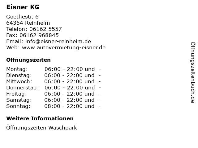 Eisner KG in Reinheim: Adresse und Öffnungszeiten