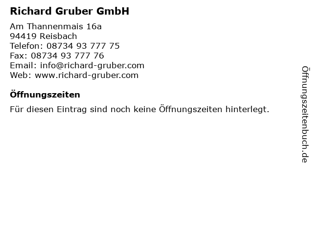 Richard Gruber GmbH in Reisbach: Adresse und Öffnungszeiten