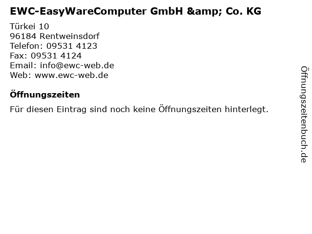 EWC-EasyWareComputer GmbH & Co. KG in Rentweinsdorf: Adresse und Öffnungszeiten