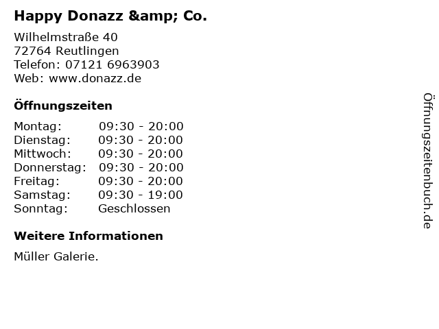 Happy Donazz & Co. in Reutlingen: Adresse und Öffnungszeiten